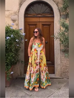 ALÉMAIS Lemonis Printed Linen Midi Dress AU8/US4 thumbnail 5