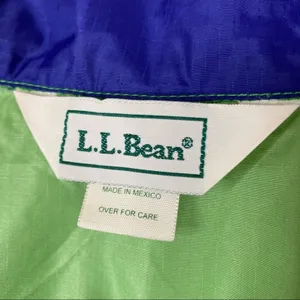 L.L.Bean Vintage Green & Blue Colorblock Windbreaker Jacket Womens X-Large thumbnail 4