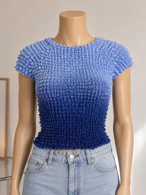 Victoria’s Secret Y2K Stretch Popcorn Textured Ombré Top One Size thumbnail 1