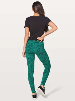 Lululemon Wunder Under High Rise Leggings Tights 28” Viridian Green Black Sz 6 thumbnail 3