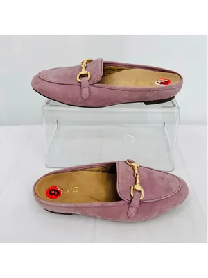 Vionic Lavender Adeline Loafers Slip On Genuine Suede Gold Bit Detail Flats Sz 6 thumbnail 2