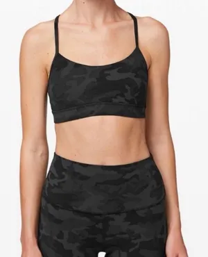 Lululemon Flow Y NULU Bra Black Camo $68 workout activewear casual yoga thumbnail 1