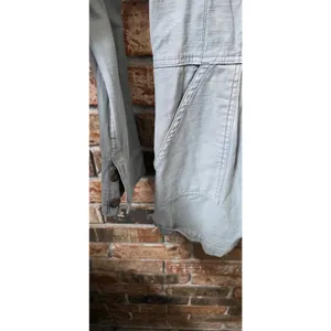 Free People Size Large Denim Utility Romper Lightwash Gray Jumpsuit thumbnail 4