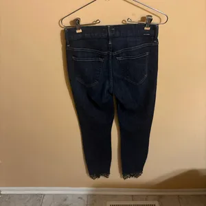 Mother High Waisted Looker Dagger Ankle Fray Jeans in Lacey Clean Sweep thumbnail 5