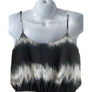 Lulus Women Boho Ethereal Maxi Dress S Black White Abstract‎ Ikat thumbnail 4