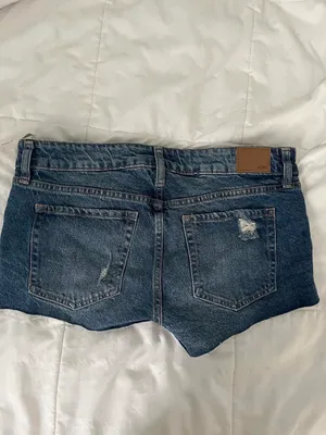 low rise dark wash aeropostale jean shorts thumbnail 2