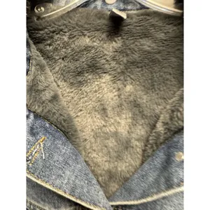 BEI BEI Women's XL Denim Truck Jacket Faux Fur Lining‎ Detach Collar NWOT thumbnail 6