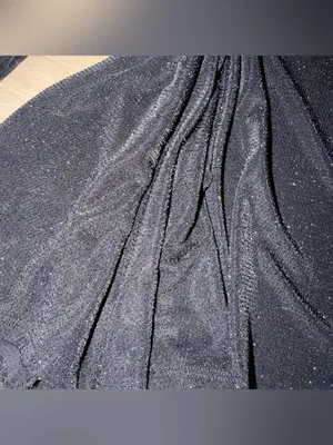 Onyx Nite XL Black Metallic Shimmer Open Front Ruffle Hem Cover Up Cardigan thumbnail 5