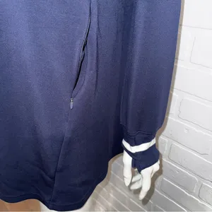 Offline by Aerie ChillUp Navy V-Neck Athleisure Dress with White Trim thumbnail 6