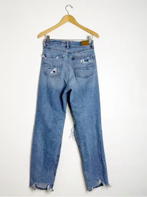 American Eagle Highest Rise Baggy Straight Jeans Distressed 4 Regular thumbnail 2