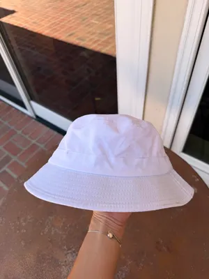 White Trump 2020 bucket hat with embroidered logo + American flag- women’s small #trump #presidential thumbnail 2