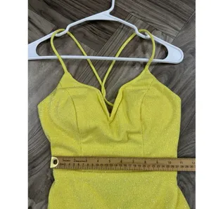 City Triangles Juniors Yellow Spaghetti Strap Formal Body Con Dress 1 thumbnail 10