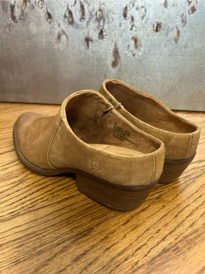 BORN Starr Tan Distressed Leather Slip On Mules Clogs Size 10 thumbnail 8