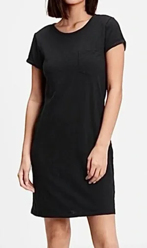 Gap Black Bust Pocket Crewneck Short Sleeve Mini T-Shirt Dress M thumbnail 1