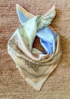 Pastel Silk Blend Paisley Bandana Square Scarf 22 x 22 thumbnail 1