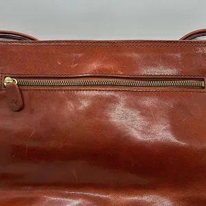Monsac Original Rich Brown Leather Tote Bag Purse 🌺🌺 thumbnail 12