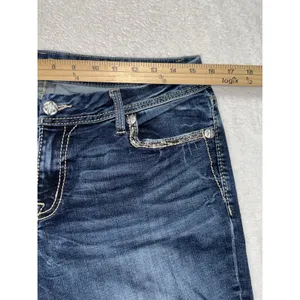 Miss Me Womens Skinny Jeans Medium Wash Embroidered Mid Rise Sz 31 thumbnail 6