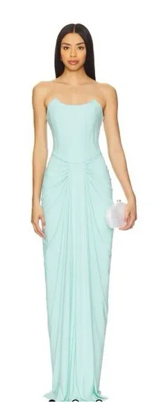 Deme By Gabriella X Revolve Pearl Gown Long Dress Size S flaw thumbnail 1