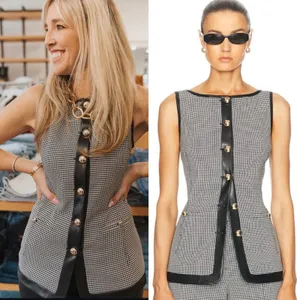 Simkhai Cressida Sleeveless Button Down Top Black White Check Size 2 NWT thumbnail 3