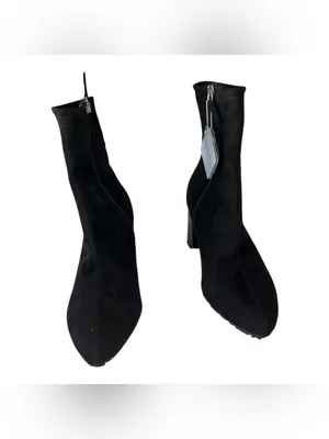NWT Aerosoles Heeled Ankle Boots -Baylor Black Suede Leather SZ-10W thumbnail 3