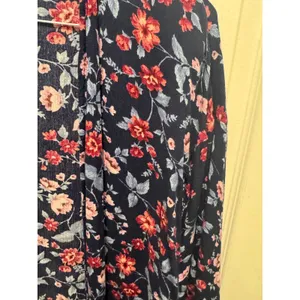 American‎ Eagle Floral Kimono Cardigan Navy Pink Red XS/S thumbnail 3