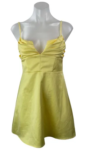 Princess Polly Della Womens Yellow Sleeveless Silky Camisole A-line Mini Dress 6 thumbnail 1