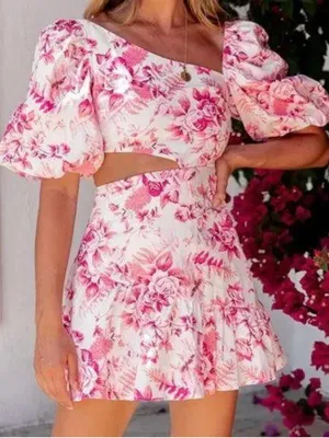 Hello Molly Sweetest Kind Pink Floral Mini Dress thumbnail 1