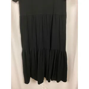 J.Crew Black Cotton Tiered Midi Dress Sz.L thumbnail 10