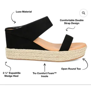 Journee NEW Alissa Wedge Heel Espadrille Sandals 12 $90 thumbnail 2