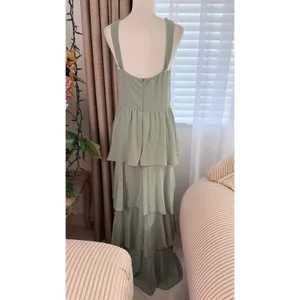 Lulus Carlynda Tiered Bustier Maxi Dress in Sage Brush thumbnail 8
