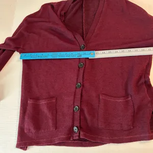 American Eagle Outfitters Deep Red Cardigan size M grandpa core pockets thumbnail 7