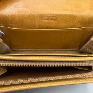 VTG Coach Leatherware Wallet Cardholder‎ Tan Zip Trifold Carabiner Y2K thumbnail 8