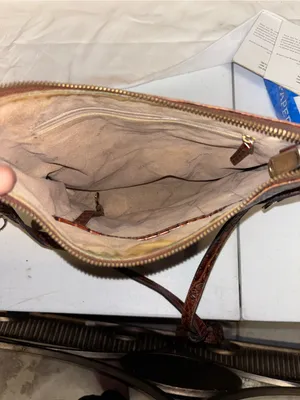 Brahmin Cognac Croc-Embossed Leather Messenger thumbnail 3