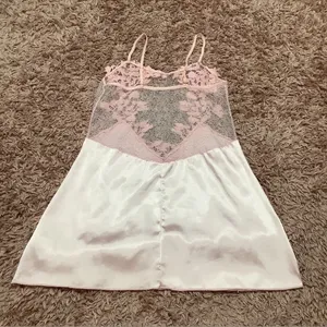 Y2K Pink Fairy Coquette Dollette Feminine Romantic Mesh Lace Dainty Mini Slip M thumbnail 3