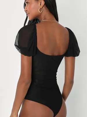 LULU's Sexy Chic Black Lace Bustier Date Night Party Vacation Bodysuit thumbnail 3