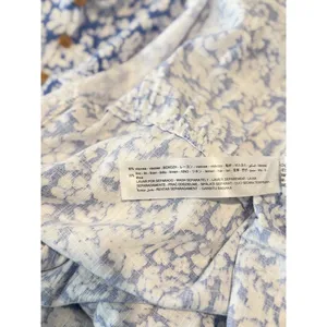 ZARA Womens Dress Blue Midi Floral Ditsy Shirtdress Linen Short Sleeve Medium thumbnail 10