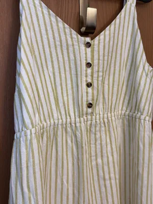 Sonoma Cotton Linen Blend Summer Dress Striped Adjustable Strap thumbnail 4