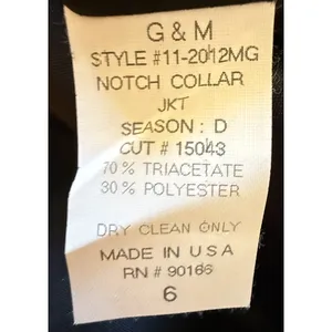 Garfield Marks Blazer Womens Size 6 Black Lined 4 Button Front Collar USA Made thumbnail 4