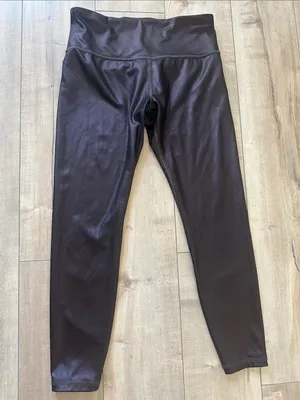 Athleta Elation Ultra High Rise Tights Brown Bronze Shimmer Metallic Leggings S thumbnail 3