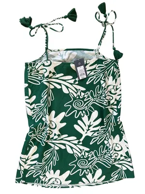 Boho Green Floral Mini Dress With Strap Tassel thumbnail 3