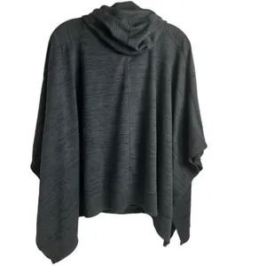 Athleta Women's Gray Hooded Poncho‎ Sweatshirt Pullover Size S thumbnail 12