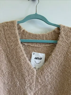 Nwt Aerie Teddy Boucle Cozy Oversized Sweater Size Large New Loungewear Fall thumbnail 5