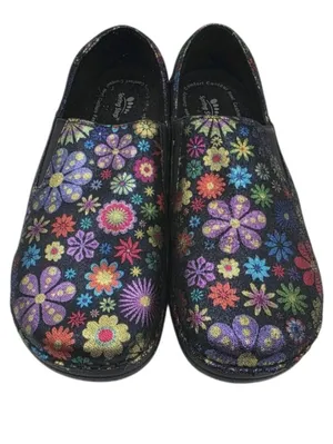Spring Step Womens Flower Slip On Shoe Clog Mule Size 9.5 Healthcare Nurse Work thumbnail 2