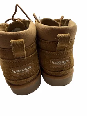 UGG Koolaburra Women's Suede Lace-Up Tan Ankle Booties Faux Fur Lining Size 8 thumbnail 12