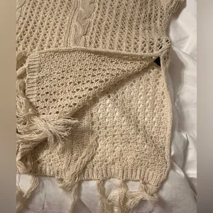 POL Cream Oversized Cap Sleeve Cardigan with Fringe - NWOT - Size S thumbnail 4
