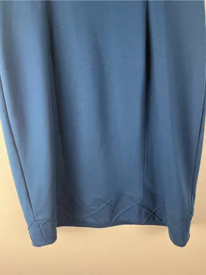CACHE Blue Short Sleeves Cowl Neck Pintuck Pleats Dress Size 12 Office Career thumbnail 9