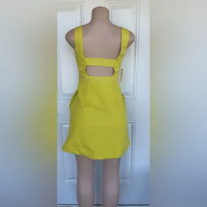 Anthropologie Backless Dress in Bright Yellow thumbnail 4