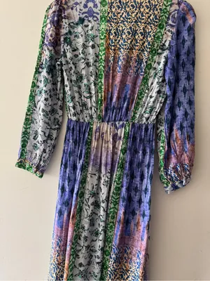 Zara Stunning Patchwork Print Pattern Long‎ Sleeve Dress thumbnail 8