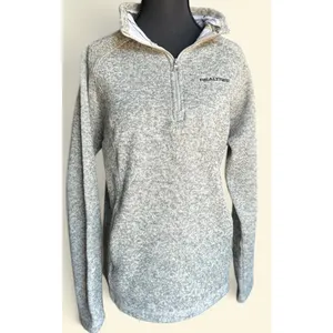 Realtree Women's Quarter Zip Sweater Fleece Pullover Heather Gray Camo L thumbnail 2