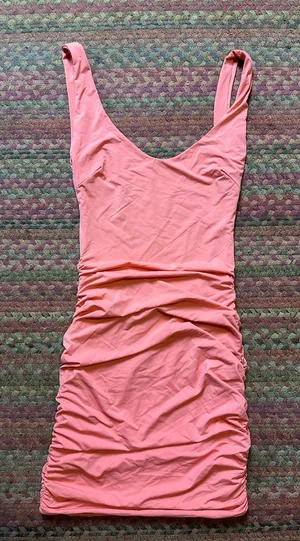 Tiger Mist Hot Pink Open Back Ruched Mini Party Club Dress thumbnail 1